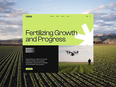 YARA - Fertilizer and Farming Website ai design digital farm fertilize industrial tech technology ui ux web website