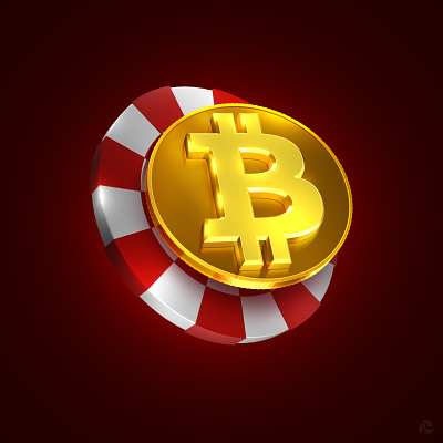 Bit gold coin 2d art 3d bitcoin branding casino chip coin gold graphic design illustration logo maya red wacom intuos