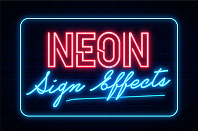 Neon Sign Effects 3d neon 3d text design illustration light logo mockup design neon neon design ui