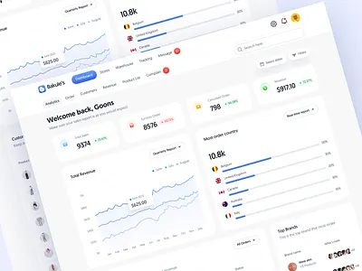 Bakule's Dashboard Concept analytics b2b b2c clean crm dashboard management system marketing report revenue sales statistic ui ux web design