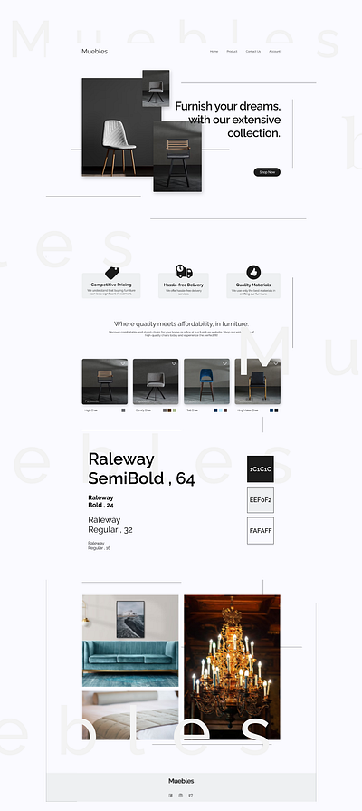 Muebles Web Design raleway typography ui ux web design