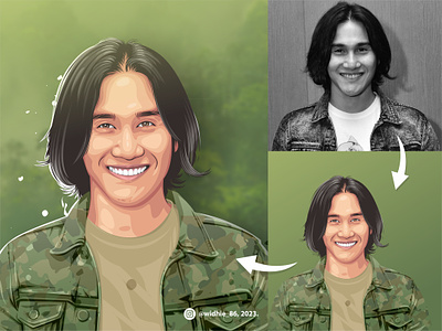 Vino G. Bastian coreldraw design illustration indonesia lineart portrait vector