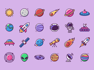 Space Icon Pack design graphic design icon icon design icon pack icons illustration logo space space icon space icons ui