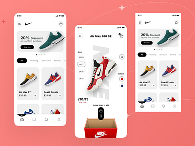 Nike App Concept Application 3d animation branding design design app graphic design illustration illustrator logo motion graphics ui ui ux uidesign uiux