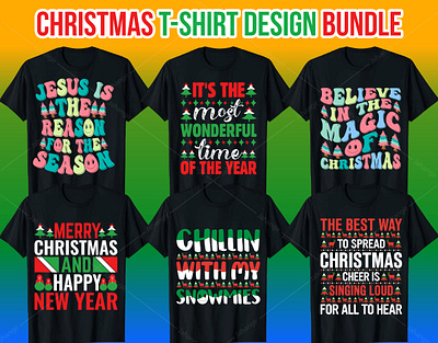 Best Selling Christmas T-Shirt Design Bundle branding christmas design graphic design illustration logo tshirtdesign typography vector