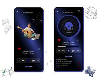Music app UI graphic design ui