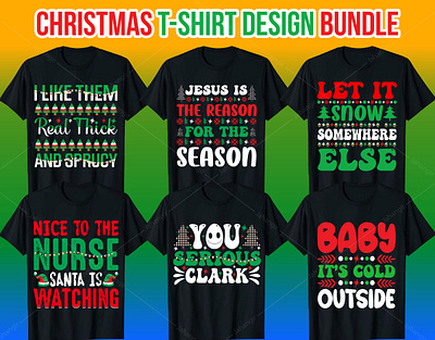 Best Selling Christmas T-Shirt Design Bundle branding design graphic design illustration logo t shirt design bundle tshirtdesign typography ui ux vector