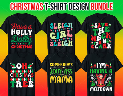 Best Selling Christmas T-Shirt Design Bundle branding design graphic design illustration logo tshirtdesign typography vector