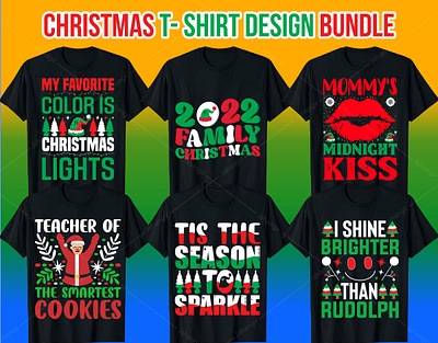 Best Selling Christmas T-Shirt Design Bundle branding design graphic design illustration logo tshirtdesign typography vector