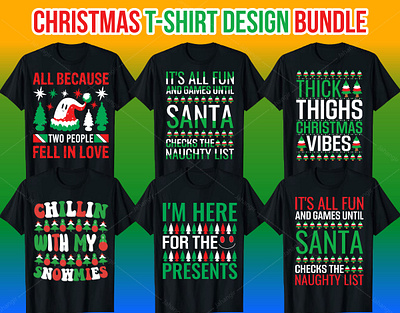 Best Selling Christmas T-Shirt Design Bundle branding design graphic design illustration logo tshirtdesign typography vector