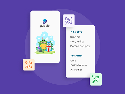 Playhouse Mobile App Design app design branding case study colorful frog illustration ios app ui kids mascot mobile app onboarding screen play playful playhouse ui design uiux