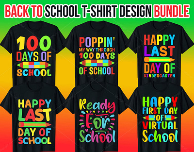 Back To School T-Shirt Design Bundle animation branding design graphic design illustration logo t shirt tshirtdesign typography ui ux vector