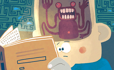 My Daily Challenge #29 2d concept design illustration monster procreate reading