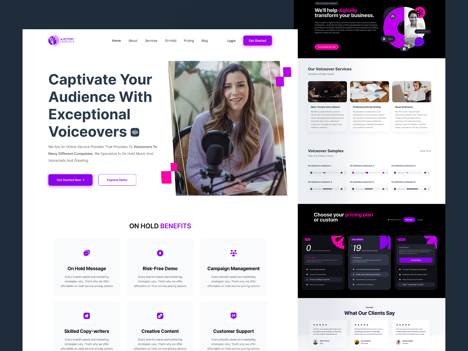 Voice Over Landing Page Design by Jabel on Dribbble