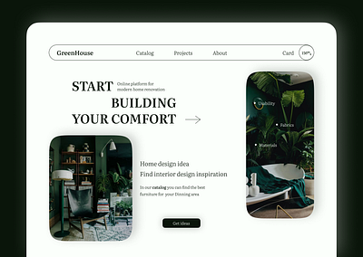 Interior - Ecommerce Furniture GreenHouse - online store branding design logo minimal typography ui ux web