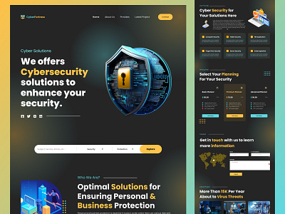 Cyber Fortress Website Landing Page Design UXUI by Muhammad Ismaeel on ...