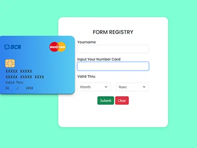 Form Registry Banking Card adobexd application design e commerce apps figma figma mobile illustration logo mobile design ui