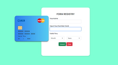 Form Registry Banking Card adobexd application design e commerce apps figma figma mobile illustration logo mobile design ui