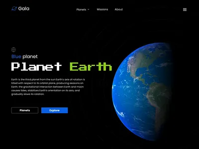 Project Earth 3d animation concept design figma framer graphic design motion graphics spline ui ux webdesign