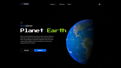 Project Earth 3d animation concept design figma framer graphic design motion graphics spline ui ux webdesign