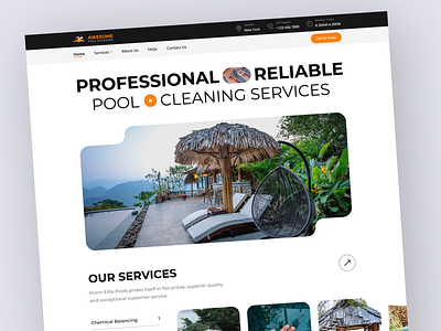 Pool Cleaning Services website carpetcleaning clean cleanhome cleanhouse cleaning cleaningcompany cleaningday cleaningservice cleaningservices homepage landing page pollcleaning pool relaxing swim trending design ui uix ux website