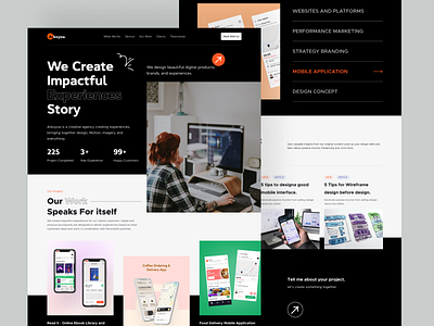 Arkoyoa. Creative Agency Landing page agency landing page design graphic design landing page ui uidesign user experience user inteface user interface userexperience userinterface ux webdesing website desing