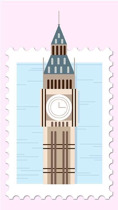 Big Ben Postage Stamp Design design illustration