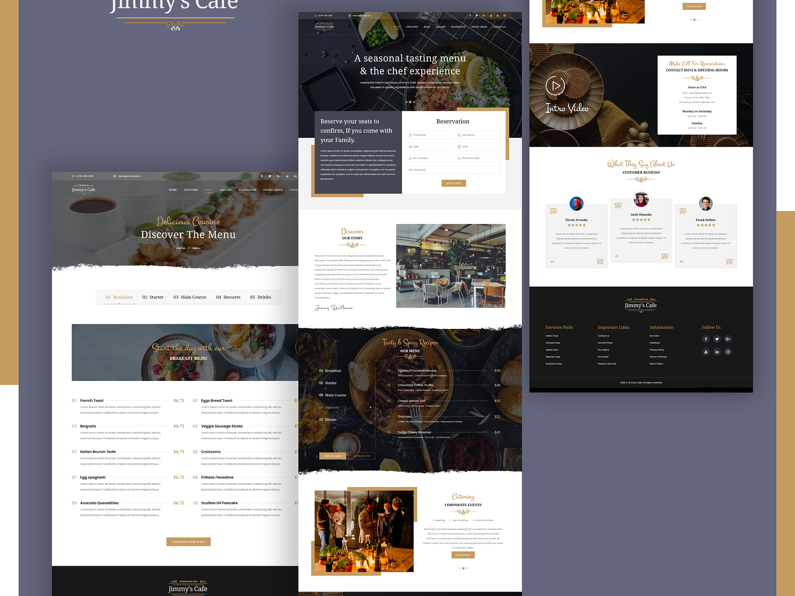 Restaurant Website Templates by Expound Coderz on Dribbble