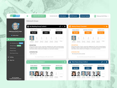 Money Circles ( Cashare Dashboard ) cash cashare design egyptian pound help money people portal ui ux web webdesign