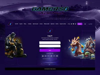 Login Screen ( Gamers8 Festival ) design g8 gamers8 gaming login login screen portal screen ui ux web webdesign