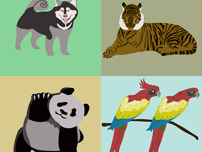 Animal Vector Illustration adobe illustrator animal character design custome order dog vector stock panda illustration parrot bird vector drawing stock vector tiger animal stock vector