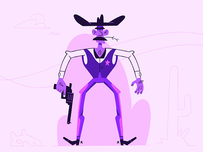 Howdy Doo 2d adobe illustrator art cactus character character design clean cowboy design digital art illustration scull western