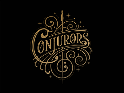 Conjurors logo/title for the illusionist Ivan Amodei event calligraphy design hand lettering lettering logo logotype type typography