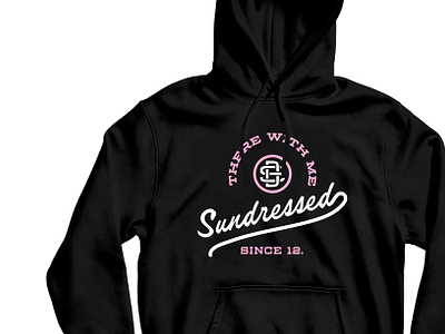 Sundressed Badge Hoodie badge badge design band branding cursive design emo illustration lockup logo logo design merchandise monogram pop punk print punk rock screen print simplistic sundressed typography