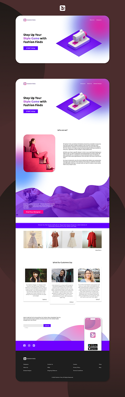 Fashion Finds - Landing Page Design fashion landing page ui web design