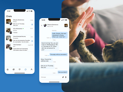 Direct Messaging aggregator app cats chat dailyui dailyui013 design direct direct messaging dogs messaging mobile mobile app pets shelter ui