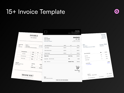 15+ Invoice Template accounting branding buisness component corporate graphic design gumroad invoice paid template responsive template
