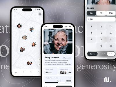 Help App app charity design elder people help interface ios mobile philanthrop user interface uxui volunteer