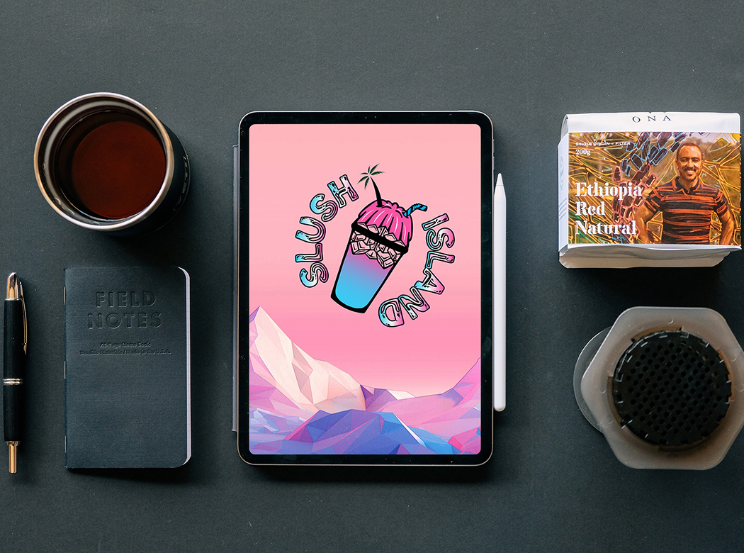 SLUSH ISLAND art branding design digitalart graphic design illustration logo logodesign vector