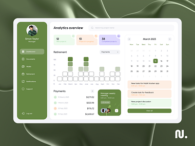 Payroll Web Platform accounting calendar dashboard design documents green interface paychecks payroll tax taxes transactions user interface uxui web ui website