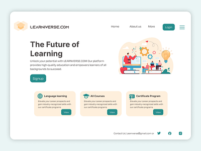 Learniverse website design: Landing page / homepage ui home page home page ui ui ux website design