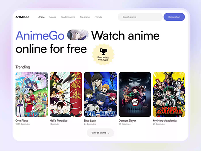 AnimeGo Website Concept animation anime anime web site concept interface movie ui web web site website animation дизайн