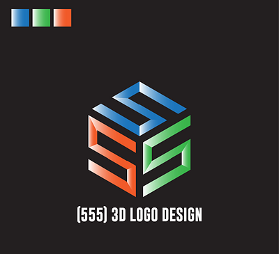 555 3D Logo Design app branding design graphic design illustration logo typography ui ux vector