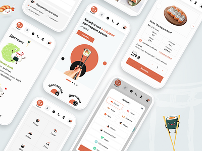 Mobile adaptation for sushi delivery website creative delivery food food app mobile mobile adaptation sushi sushi app sushi delivery ui ux