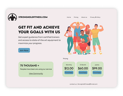 Strongholdfitness: Landing page / home page UI home page landing page product design ui ux web design