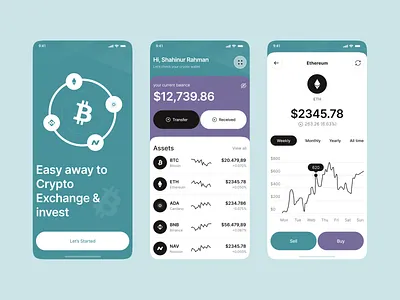 Crypto Wallet Mobile App bitcoin blockchain crypto app crypto currency crypto trading crypto wallet ethereum exchange finance financial app investment landing page mobile design mobile ui popular app shahinurstk02 trading trending 2023 ui visual design wallet
