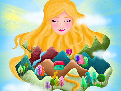 Sunshine Hair book illustration childern book childrenbookart childrensbookillustration design fairy graphic design illustration