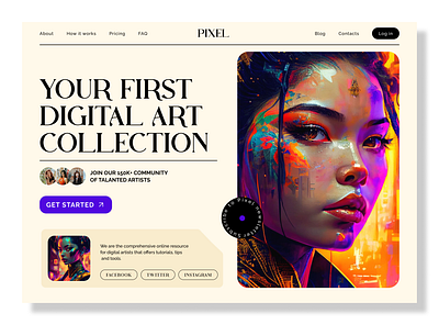 Digital Collection - Design Concept ai art bright concept creative design digital art homepage illustration inspiration landing midjourney minimalism modern typography ui design uiux ux design web design website