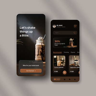 UI design for milkshake app app design figma ui ux