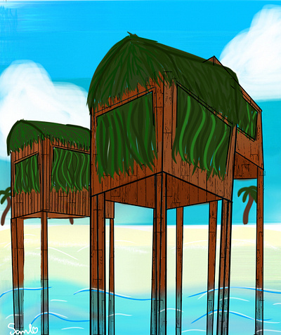 ILLUSTRATION HOUSE IN LA BEACH design diseño paisajes graphic design illustration